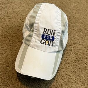 White and Gray 'Run for God' Cap